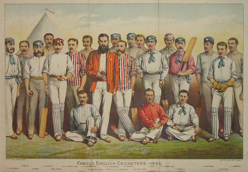 Chromolithograph - Famous English Cricketers - 1880